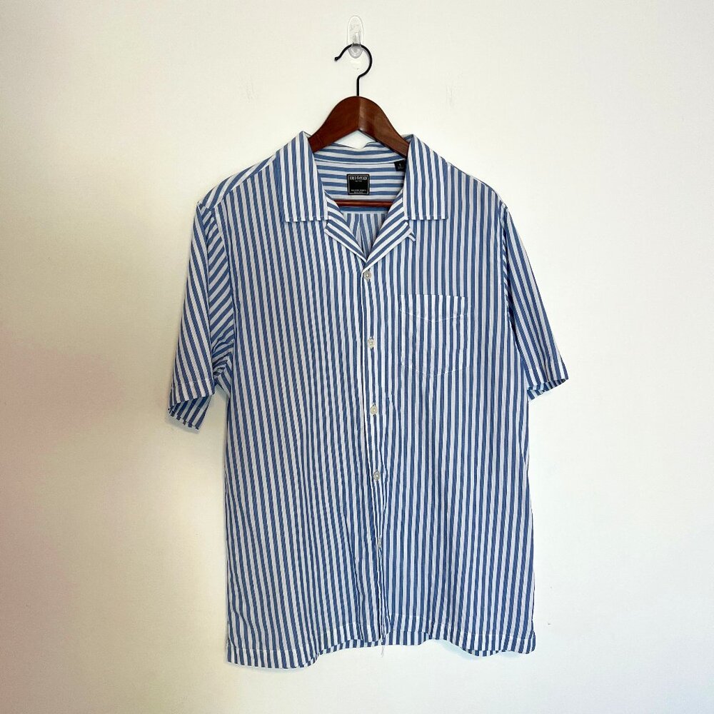 Todd Snyder - Striped Italian Beach Cloth Camp Collar Shirt - L
